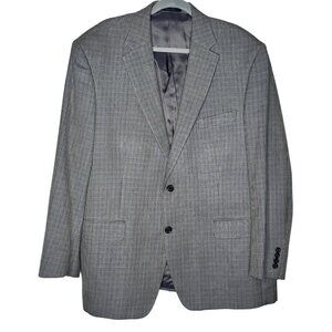 Lauren Ralph Lauren Men's Classic Gray Checkered Wool Silk Blazer Jacket 46R